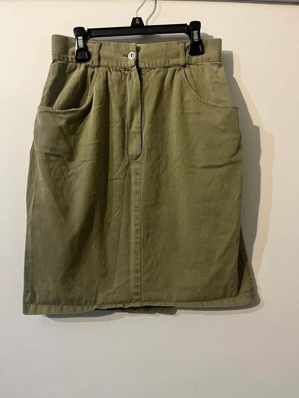 You Babes Vintage Olive Green Cotton Utility Pencil Skirt 010-002